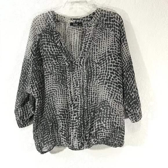 a.n.a. Sheer Animal Print Blouse 3/$18 - Picture 1 of 4